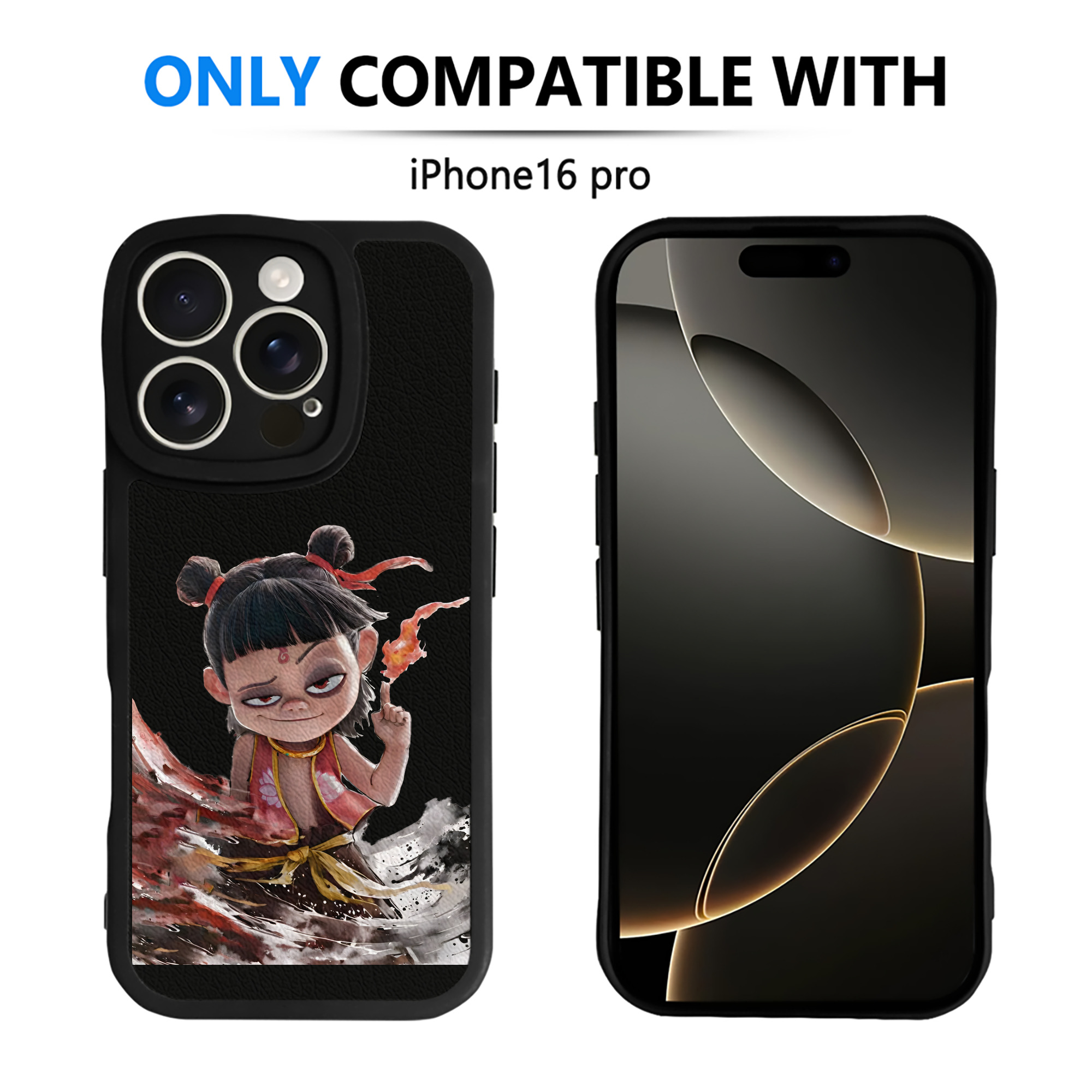 （画像用） Ne Zha 2 ナタ 魔童の大暴れ 【iPhone 16シリーズ対応】シリコンスマホケース（レザー調） 材質：シリコン